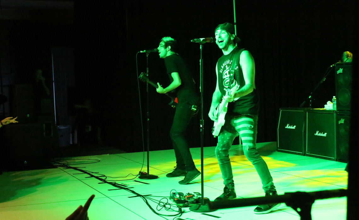 All Time Low blowin' our minds at the Hot Topic after party.